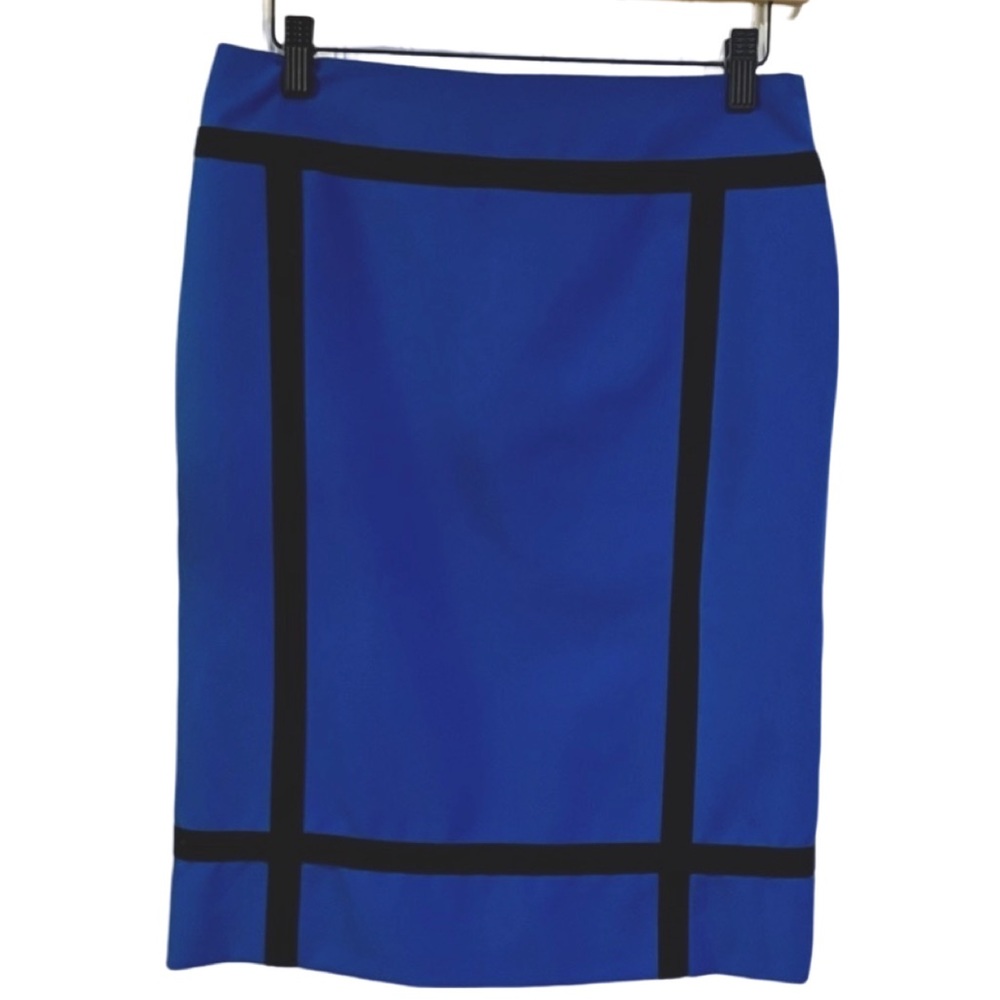 Worthington Blue & Black Color Block Pencil Skirt